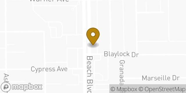 Map showing the location of Hertz in Huntington Beach, CA 92647