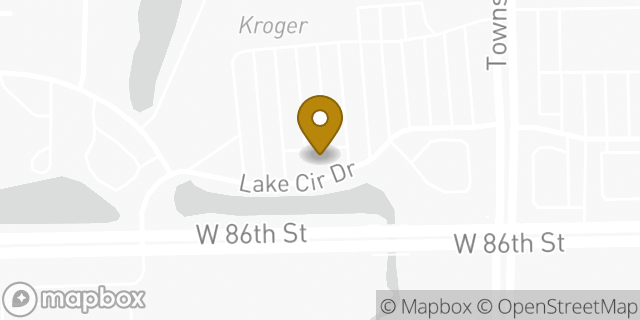 Map showing the location of ATM Kroger in Indianapolis, IN 46268