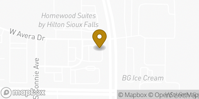 Map showing the location of Starbucks Coffee Company in Sioux Falls, SD 57108