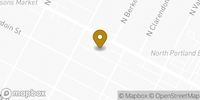 Map showing the location of Starbucks in Portland, OR 97203