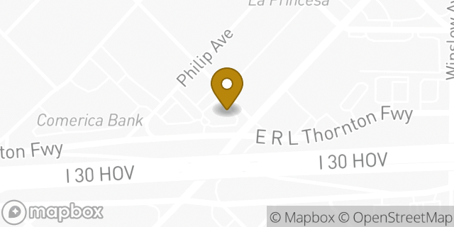 Map showing the location of McDonald's in Dallas, TX 75223