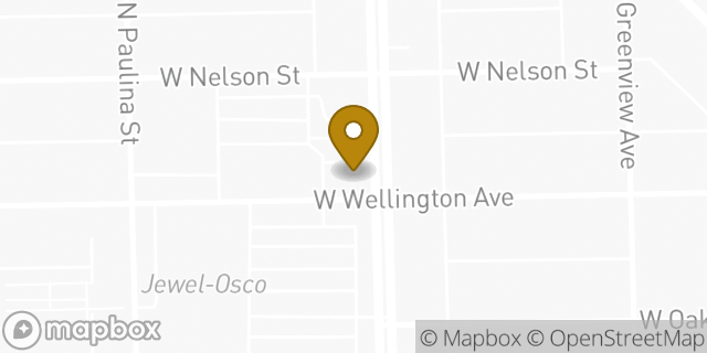 Map showing the location of Dunkin' in Chicago, IL 60657