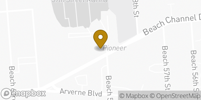 Map showing the location of Dunkin' in Arverne, NY 11692