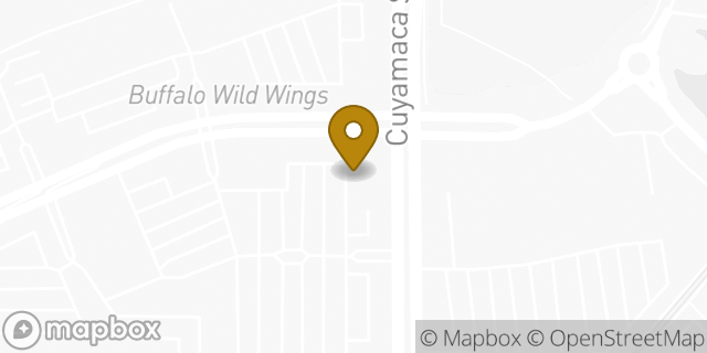 Map showing the location of AutoZone in Santee, CA 92071