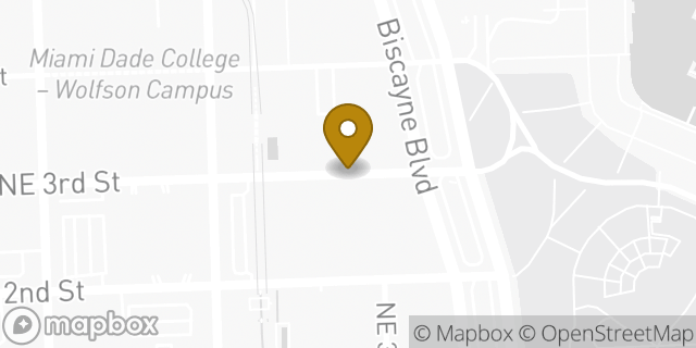Map showing the location of Subway in Miami, FL 33132