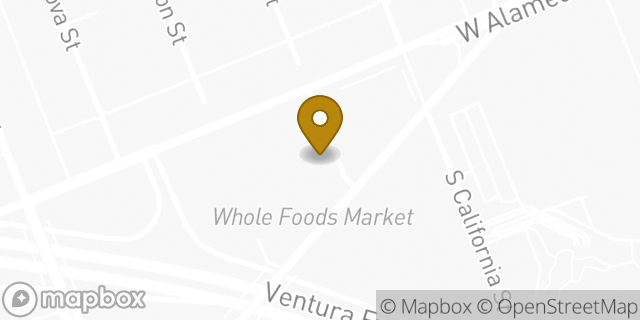 Map showing the location of Whole Foods Market in Burbank, CA 91505