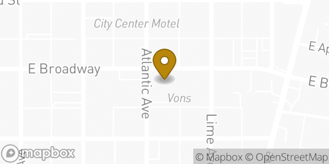 Map showing the location of Starbucks in Long Beach, CA 90802