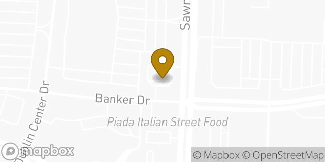 Map showing the location of Chase Bank in Dublin, OH 43017