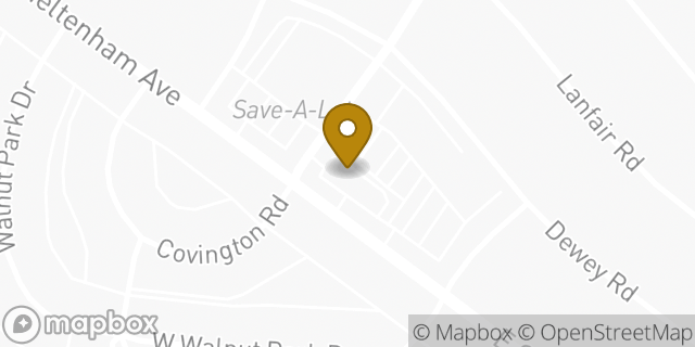 Map showing the location of Dunkin' in Cheltenham, PA 19012