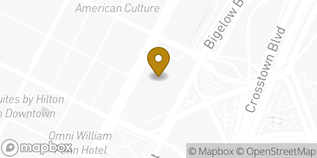 Map showing the location of Starbucks Coffee Company in Pittsburgh, PA 15219
