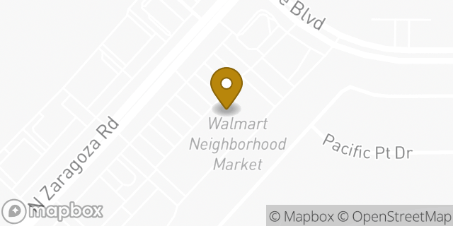 Map showing the location of Walmart Neighborhood Market in El Paso, TX 79938