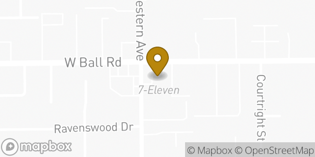 Map showing the location of 7-Eleven in Anaheim, CA 92804