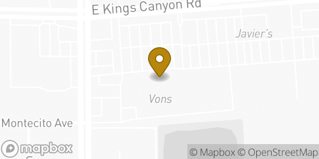 Map showing the location of Amazon Locker - Zither in Fresno, CA 93727