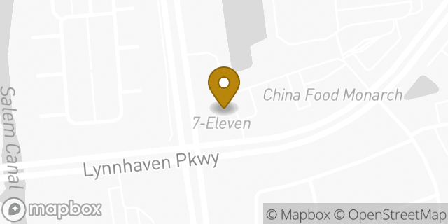 Map showing the location of 7-Eleven in Virginia Beach, VA 23456