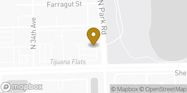 Map showing the location of Starbucks in Hollywood, FL 33021