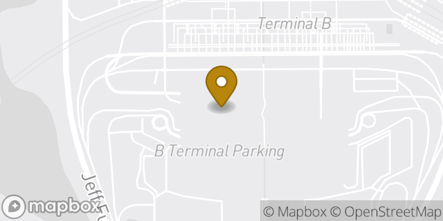 Map showing the location of MCO - Orlando International Airport in Orlando, FL 32812