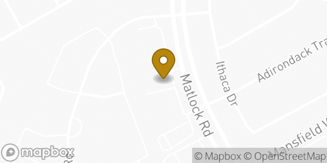 Map showing the location of AutoZone in Mansfield, TX 76063