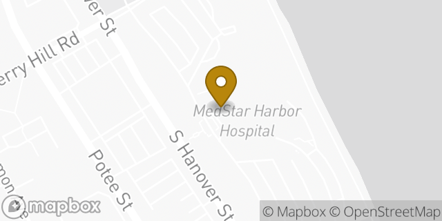Map showing the location of MedStar Harbor Hospital in Baltimore, MD 21225