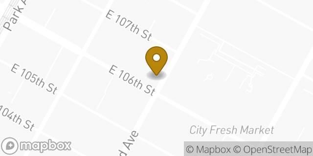 Map showing the location of Chase Bank in New York, NY 10029