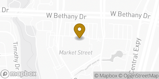 Map showing the location of Starbucks in Allen, TX 75013