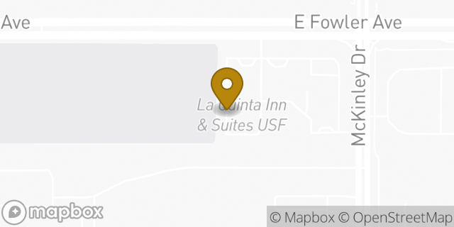 Map showing the location of La Quinta Inn & Suites by Wyndham USF (Near Busch Gardens) in Tampa, FL 33612