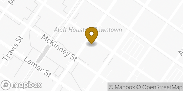 Map showing the location of Bank of America in Houston, TX 77010