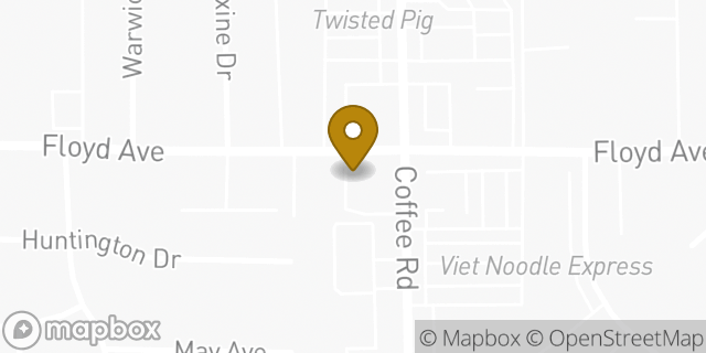 Map showing the location of Starbucks in Modesto, CA 95355