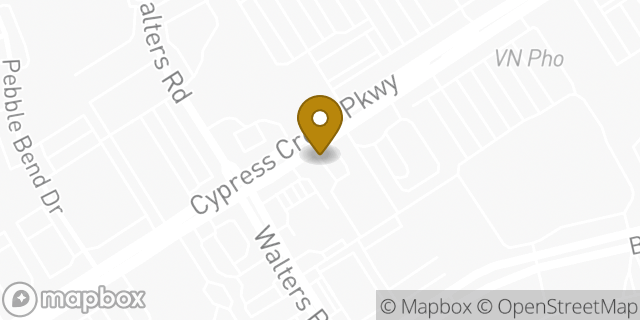Map showing the location of Cypress Creek in Houston, TX 77068