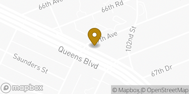 Map showing the location of Dunkin' in Forest Hills, NY 11375