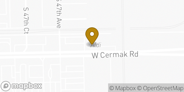 Map showing the location of Aldi in Cicero, IL 60804