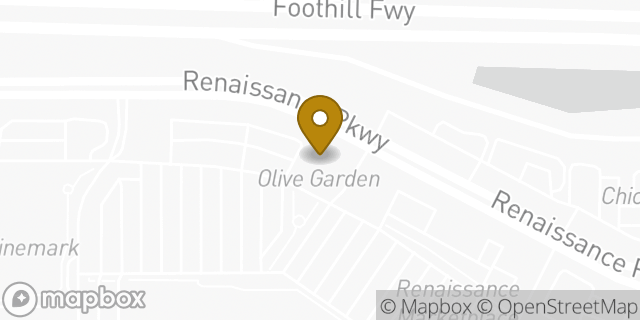 Map showing the location of Olive Garden in Rialto, CA 92376