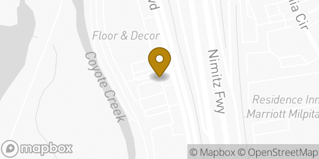 Map showing the location of Amazon Locker - Toad in Milpitas, CA 95035