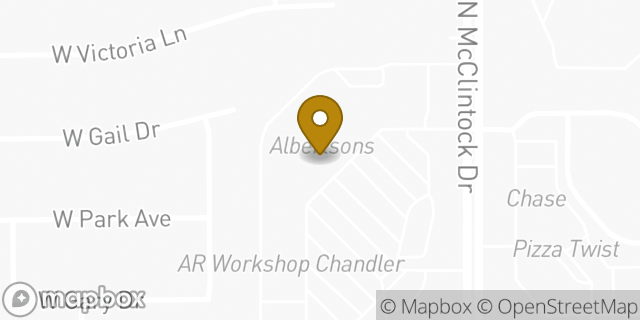 Map showing the location of Albertsons in Chandler, AZ 85226