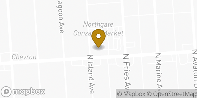 Map showing the location of Chase Bank in Los Angeles, CA 90744