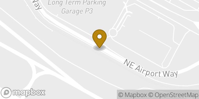 Map showing the location of Portland Oregon International Airport in Portland, OR 97220