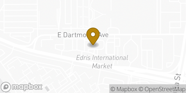 Map showing the location of The UPS Store in Aurora, CO 80014