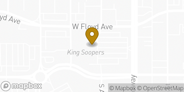 Map showing the location of Starbucks in Englewood, CO 80110