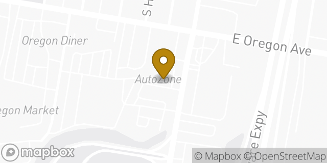 Map showing the location of AutoZone in Philadelphia, PA 19148