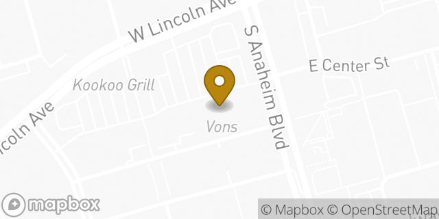Map showing the location of Vons in Anaheim, CA 92805