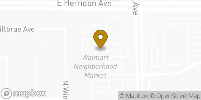 Map showing the location of Walmart Neighborhood Market in Fresno, CA 93710