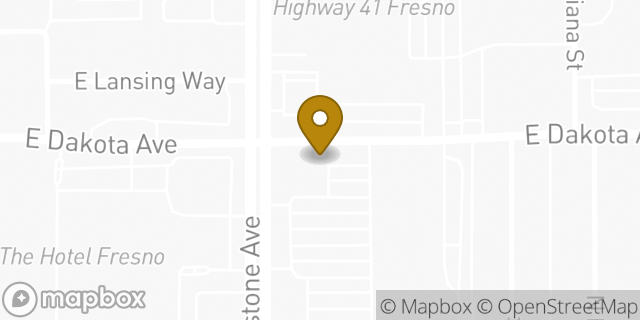 Map showing the location of Bank of America in Fresno, CA 93726