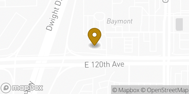 Map showing the location of Starbucks in Thornton, CO 80233