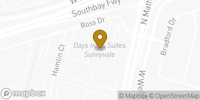 Map showing the location of Days Inn and Suites by Wyndham Sunnyvale in Sunnyvale, CA 94089