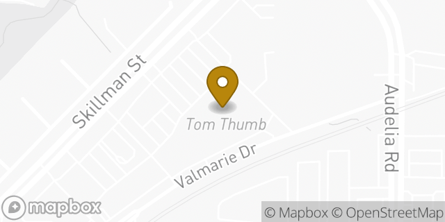 Map showing the location of Tom Thumb in Dallas, TX 75243