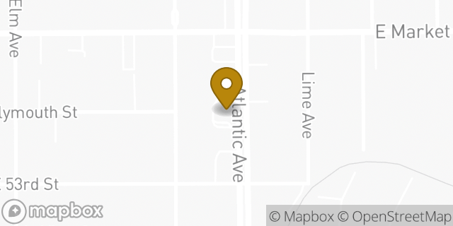 Map showing the location of Starbucks in Long Beach, CA 90805