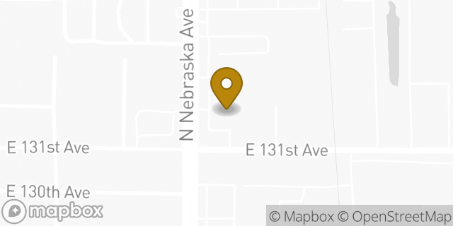 Map showing the location of AutoZone in Tampa, FL 33612