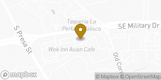 Map showing the location of Dunkin' in San Antonio, TX 78223