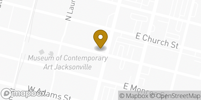 Map showing the location of Enterprise Rent-A-Car in Jacksonville, FL 32202