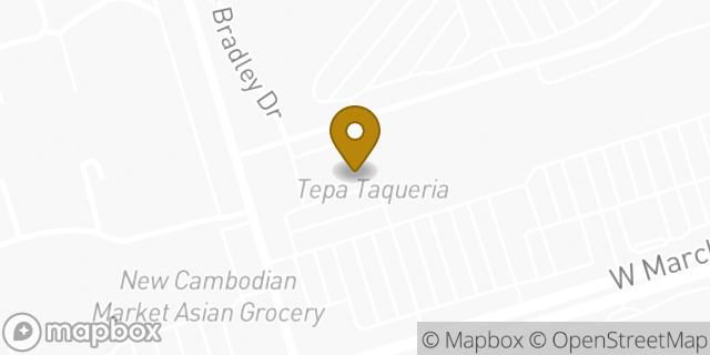 Map showing the location of Papa Johns in Stockton, CA 95207
