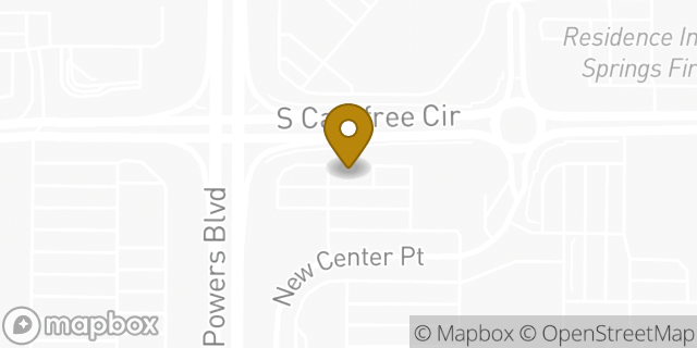 Map showing the location of Chipotle Mexican Grill in Colorado Springs, CO 80922